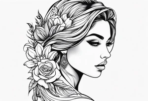 Female outline tattoo idea