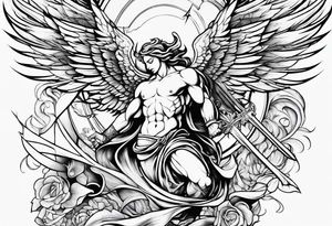 Angel fighting demon tattoo idea