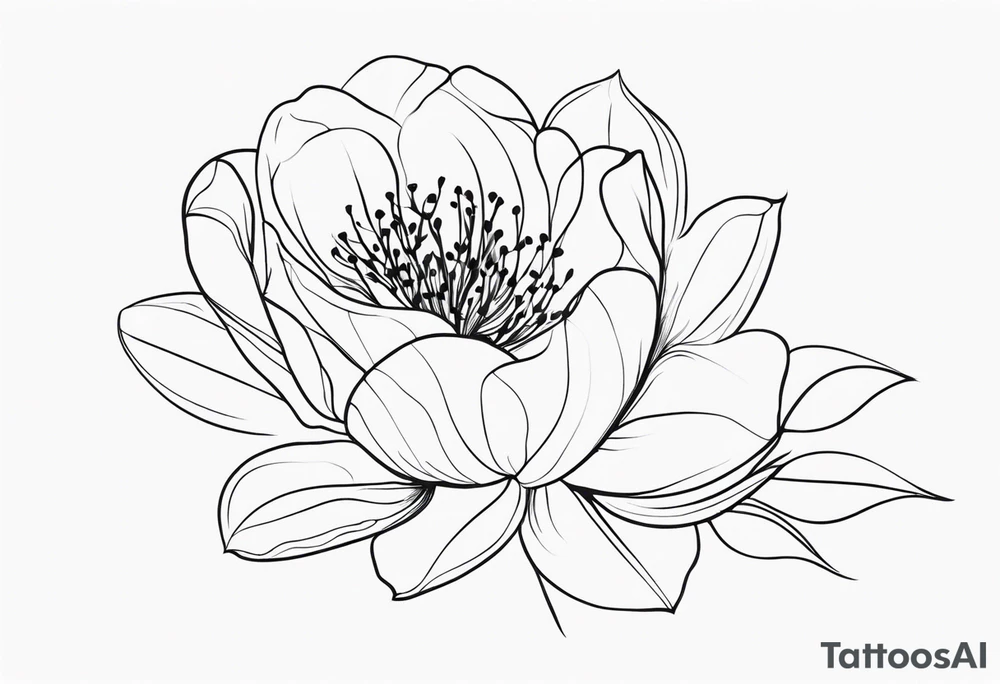floral and elegant. outline. one line tattoo idea