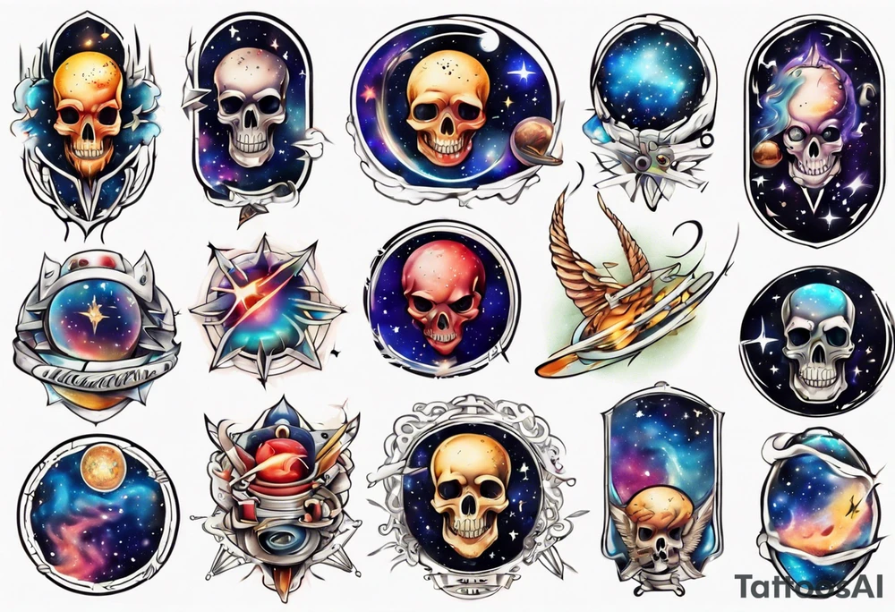 galaxy full arms tattoo idea