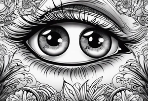 big eyes with lighting tattoo idea