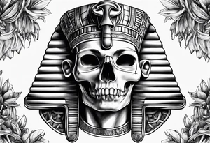 pharaoh skull realistic tattoo idea