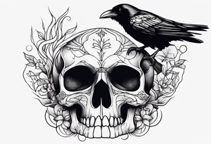 Raven on a Skull tattoo idea