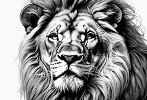 lion close up tattoo idea