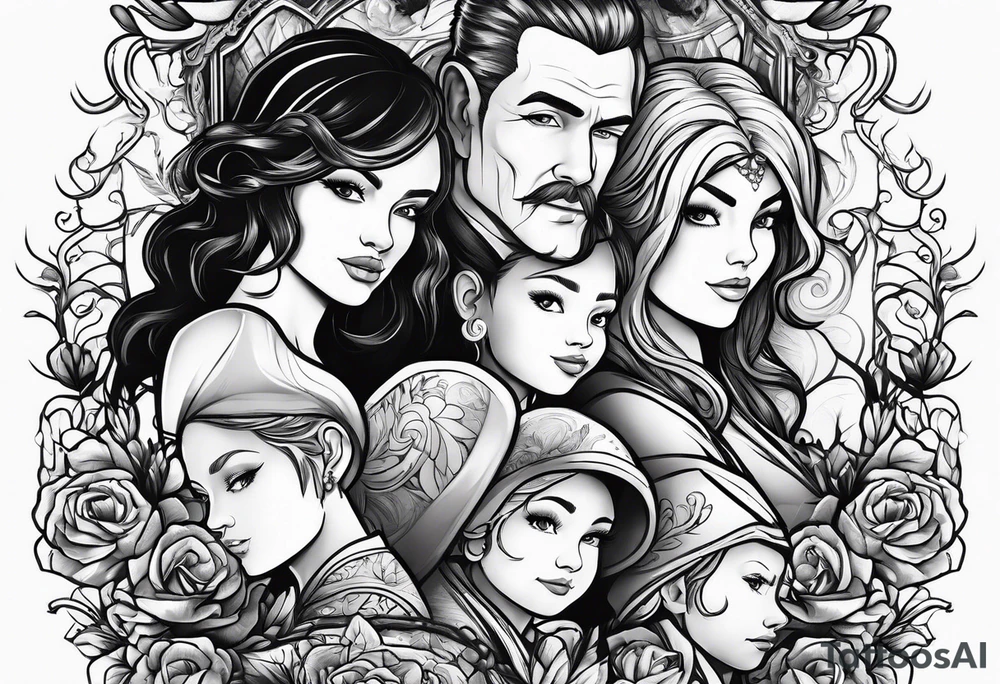 Unbreakable bond, family of five tattoo idea