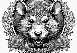 Crazy rat Druid tattoo idea