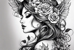 Girl falls in love with death tattoo idea