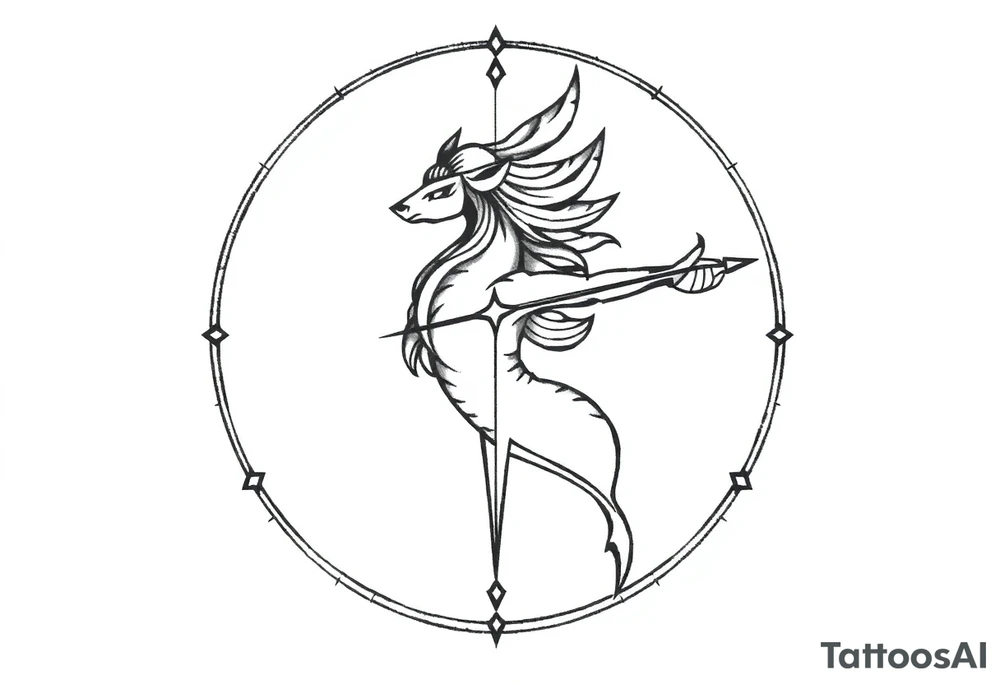 I want a small tattoo with a Sagittarius sign but incorporate Lillie's into it and give it a Japaneese feel tattoo idea