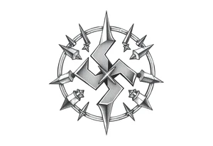 swastika tattoo with ss bolts tattoo idea