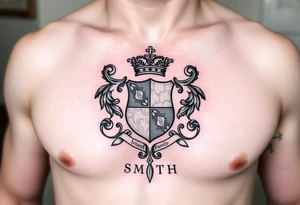 Irish family crest for Smith. Full chest tattoo tattoo idea