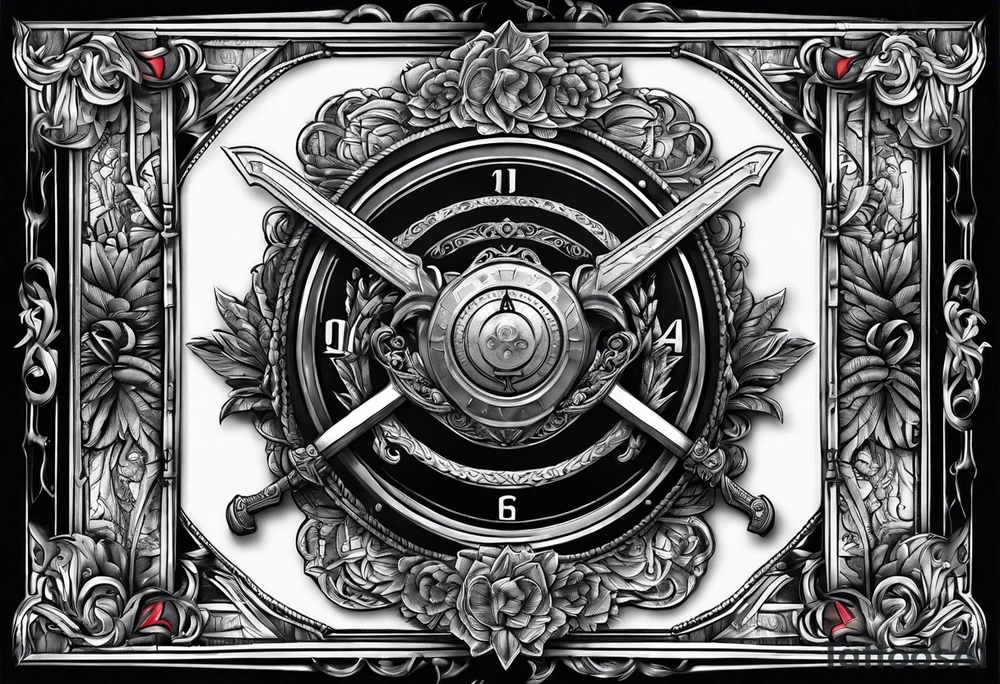 with a juctice emblem a sword and a scale tattoo idea with a juctice emblem a sword and a scale tattoo idea