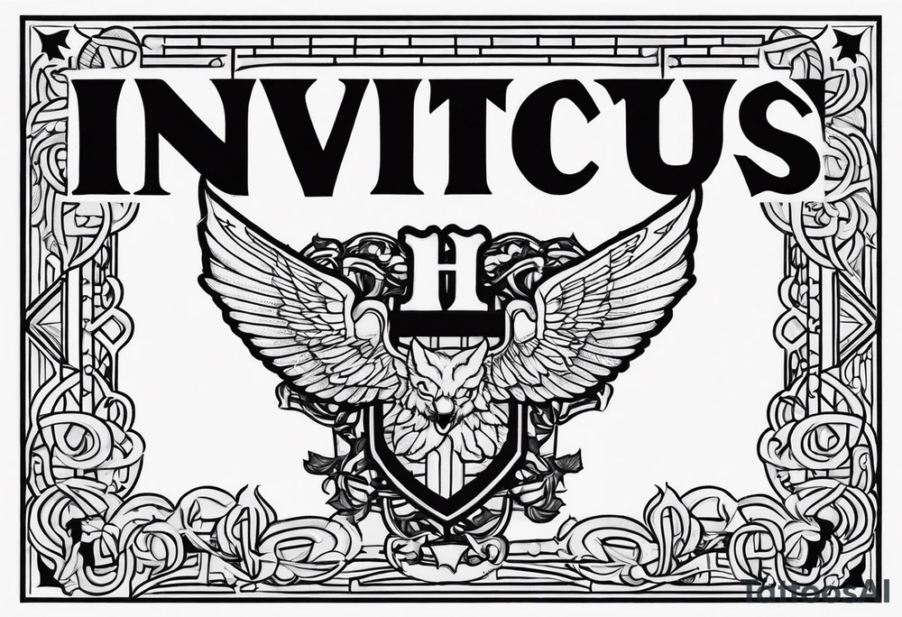 The word INVICTUS in all caps. tattoo idea