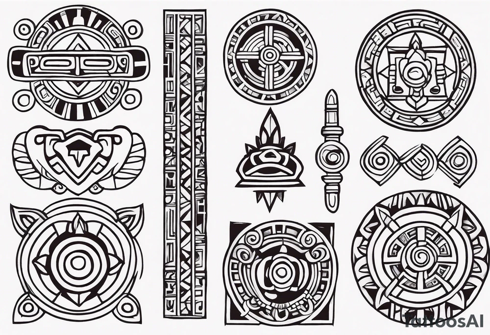 Mayan Symbol on knee tattoo idea
