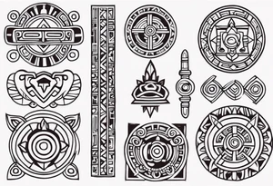 Mayan Symbol on knee tattoo idea