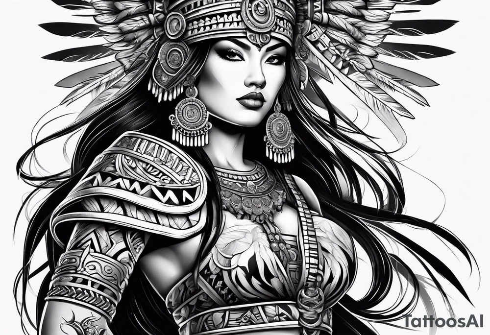 Warrior Aztec princess, tattoo idea