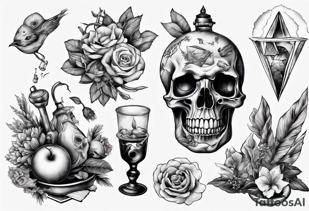 Still life scene tattoo idea