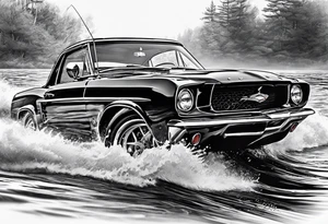 Fishing, race cars tattoo idea