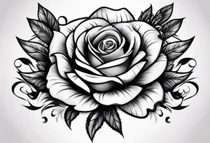 Rose combines with swords tattoo idea