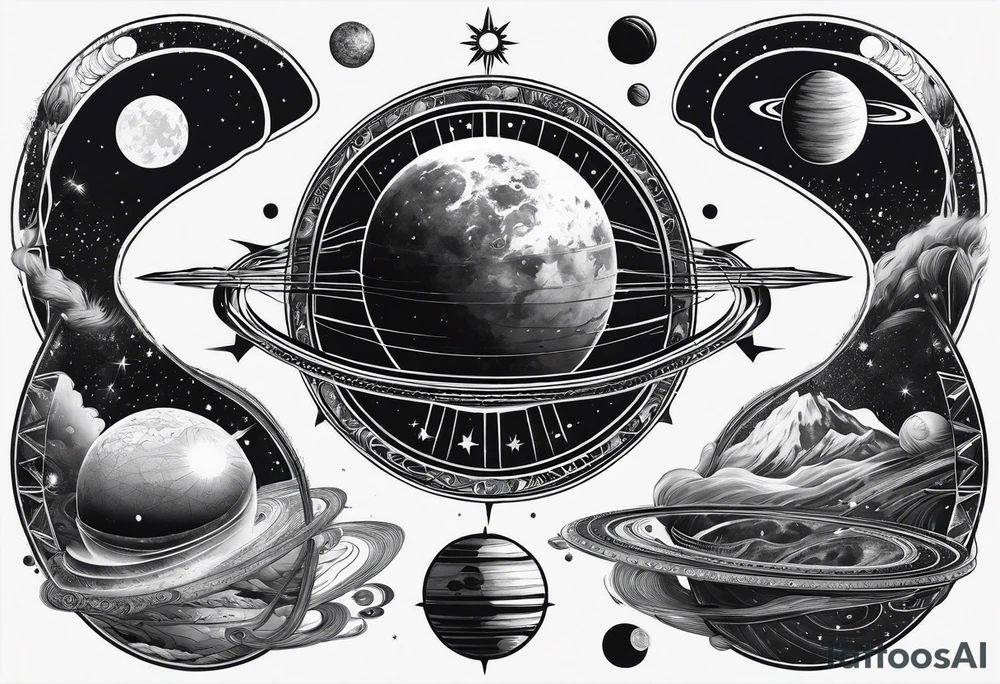 solar system spine tattoo idea