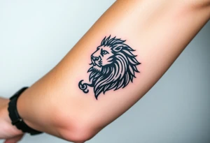 Lion in Egyptian theme tattoo idea