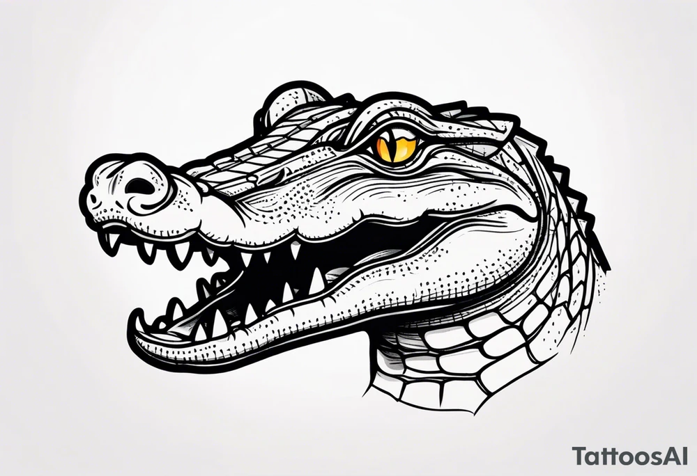 cute face baby small crocodile tattoo idea