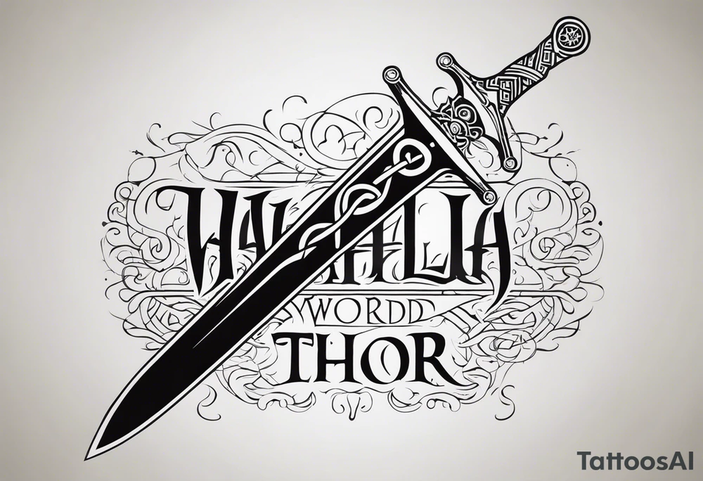 Valhalla sword Thor tattoo idea