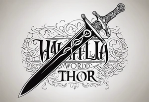 Valhalla sword Thor tattoo idea