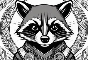Rocket raccoon with a Glasgow Celtic top on tattoo idea
