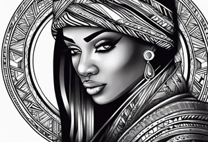 african, arm sleeve tattoo idea