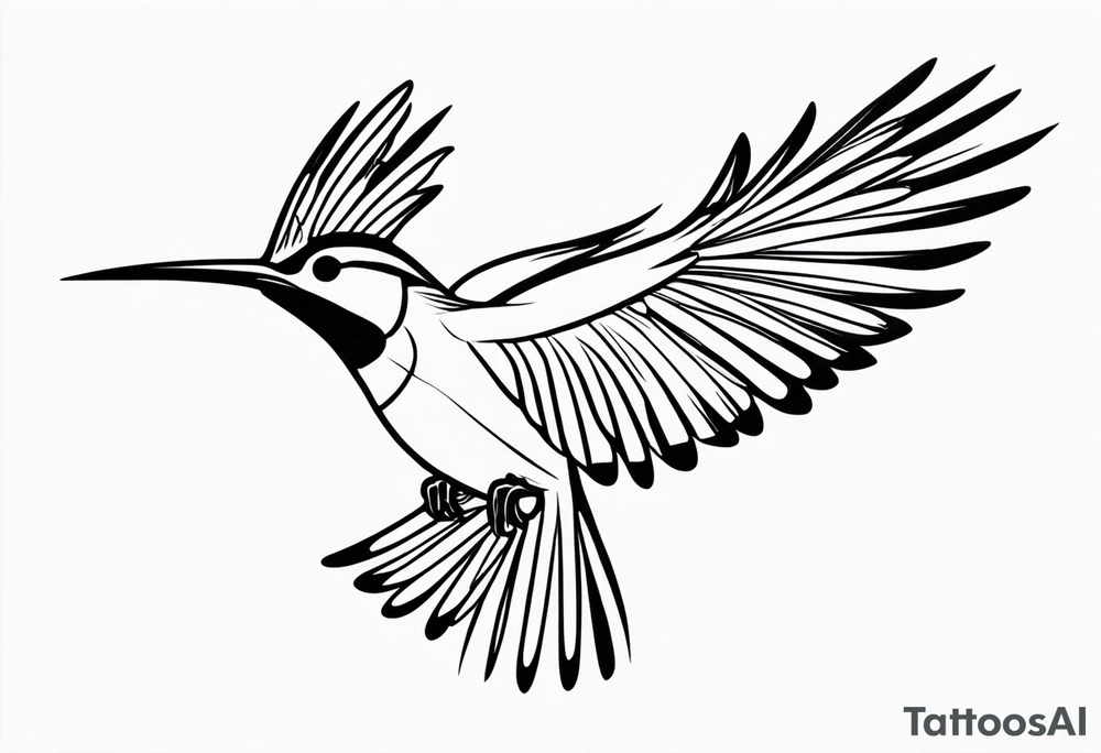 Flying hoopoe tattoo idea