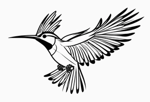 Flying hoopoe tattoo idea