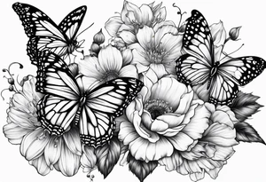 Butterflies and flowers with mythical fairies tattoo idea