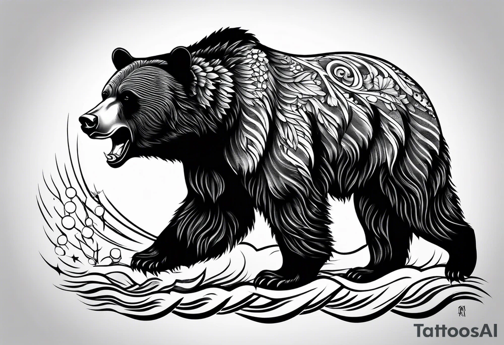 Angry Black Bear, American traditional tattoo idea Angry Black Bear, American traditional tattoo idea