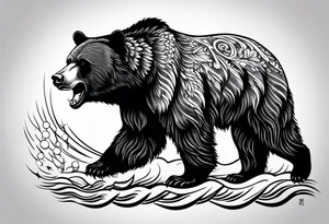 Angry Black Bear, American traditional tattoo idea