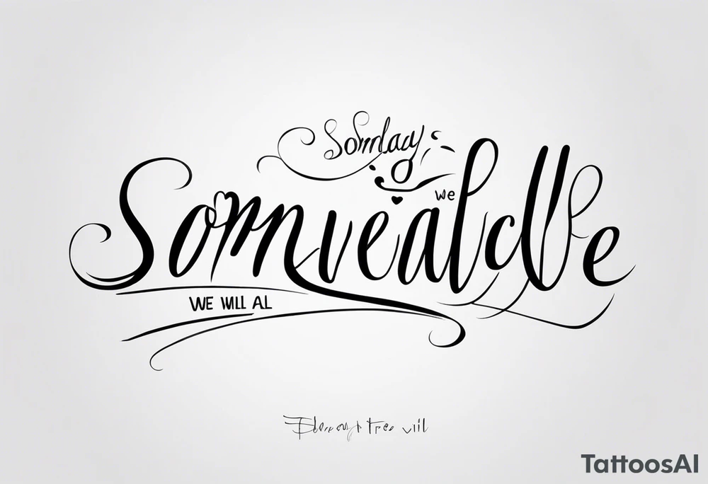 a one or two line script of the sentence 'Someday we will all be Free' tattoo idea