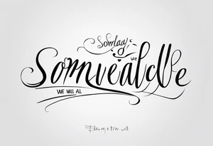 a one or two line script of the sentence 'Someday we will all be Free' tattoo idea