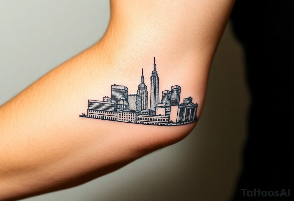 Baltimore Maryland Skyline With Baltimore Heritage tattoo idea