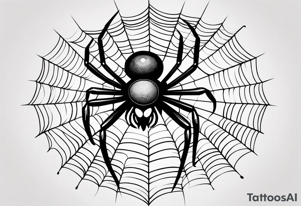 Minimalism Spider, top view, eye for spider tattoo idea