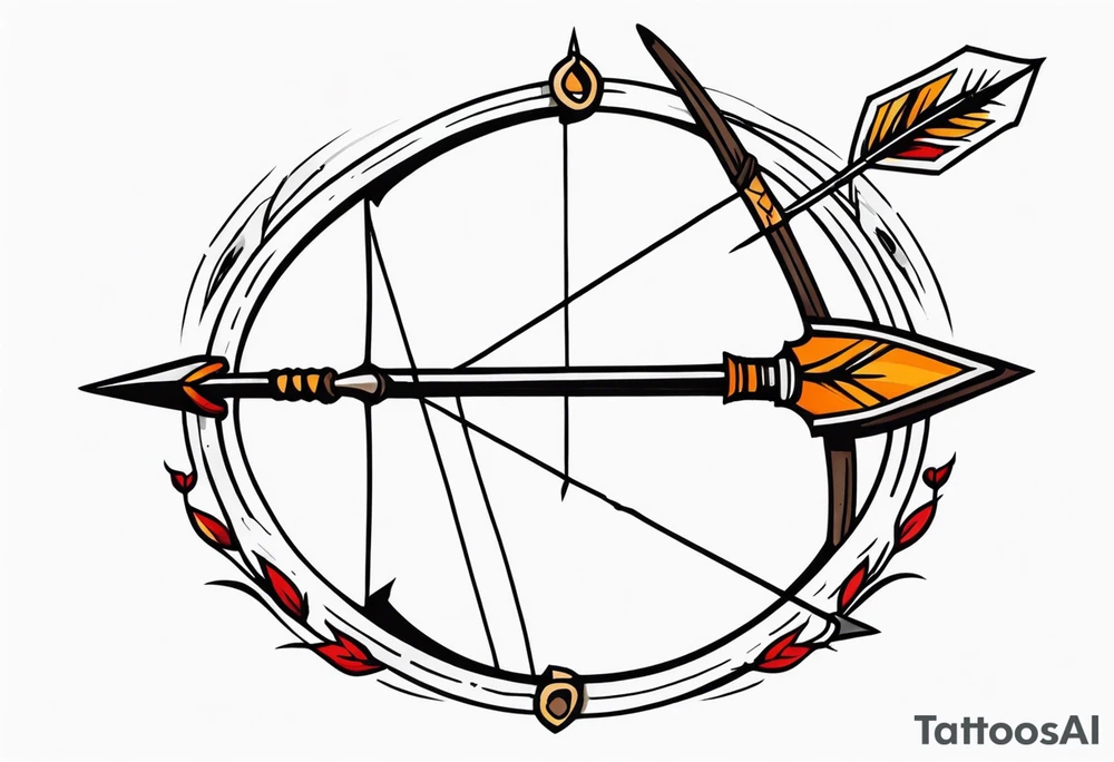 bow and arrow at rest tattoo idea