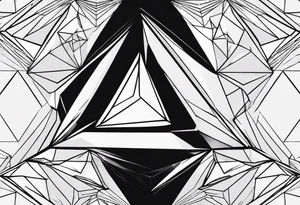 A drop consisting of triangles or polygons, with transparent parts inside. tattoo idea