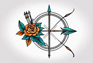 bow and arrow not stretched tattoo idea