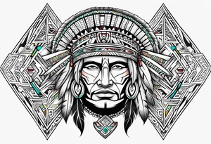 Combine Native American tribal art with Irish and German elements for a shoulder cap tattoo idea