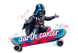 Darth Vader skateboarding >
blue & red
skateboard say "darth carter" tattoo idea