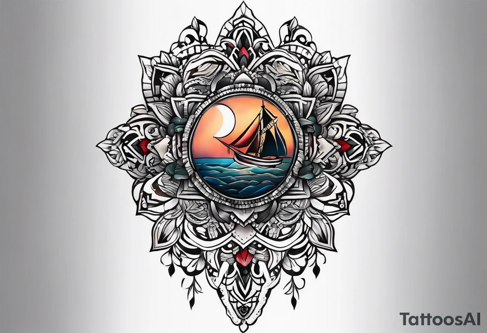 small round tattoo with open in the middle, new york tattoo idea