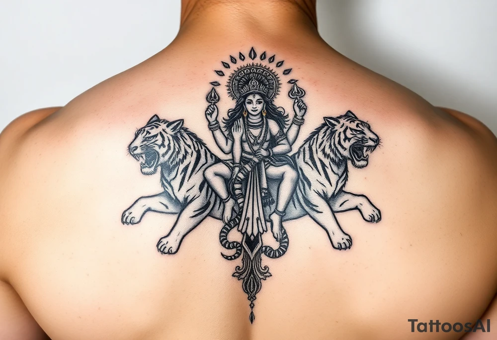 Durga on tigers tattoo idea