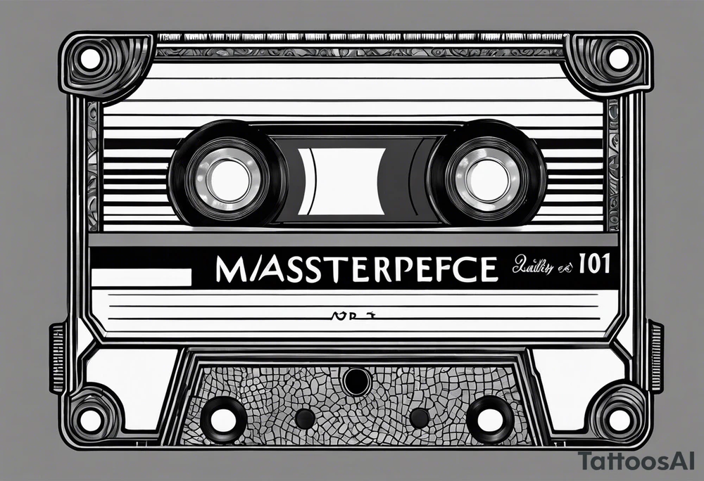 cassette tape with large label tattoo idea