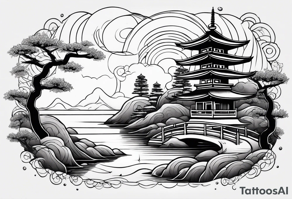 Design a tattoo based on a Japanese sand garden tattoo idea Design a tattoo based on a Japanese sand garden tattoo idea