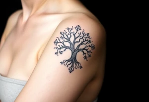 powerful, graceful, tree of life, with mendala incorporate tattoo idea