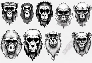baboon skull tattoo idea