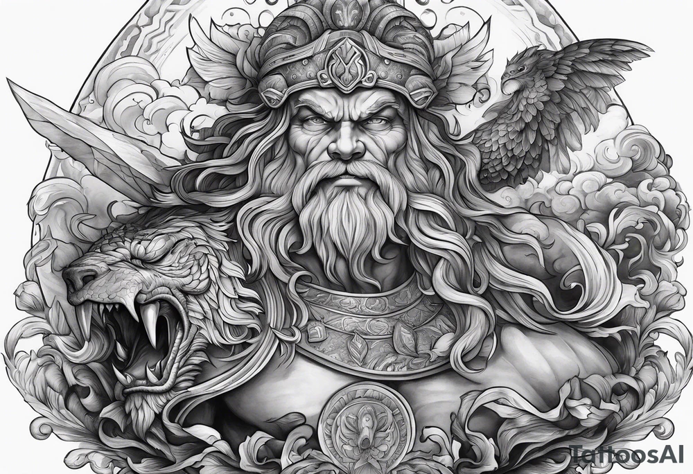 On arm Greek mythology monsters tattoo idea